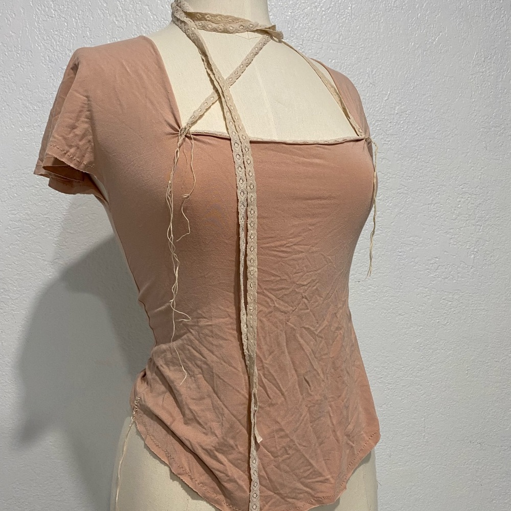 Vintage Y2K Knit Lace T Shirt Blouse